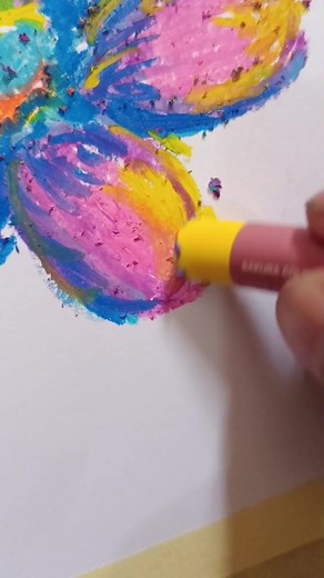 Blooming Flower Crayon Art Tutorial for Beginners