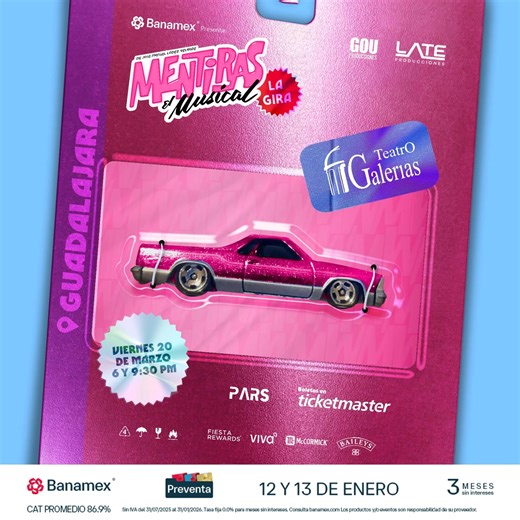 💄💔✨ Zona Música Internacional ✨💔💄 Para las que amaron intensamente, para las que lloraron en silencio y para todas esas secretarias que aprendieron a sobrevivir entre verdades a medias y mentiras completas… Mentiras, el Musical llega a Guadalajara para revivir la historia, la música y la emoción que marcaron a toda una generación. Un espectáculo lleno de nostalgia, drama y humor que convierte cada canción en un recuerdo y cada escena en un golpe directo al corazón. 🎶✨ Con un elenco vibrante