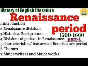 Renaissance Periods in English Literature||Concept||History of English Literature