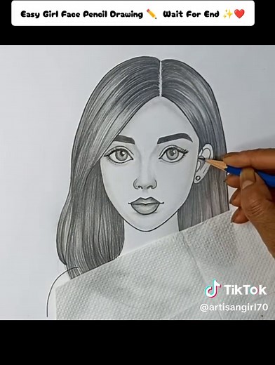 Easy Girl Face Pencil Drawing for Beginners