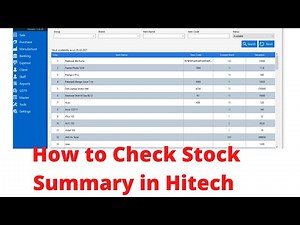 How to Check Stock Summary in Hitech Billsoft | Stock Availability | Check report item, group wise