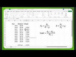 Computing the Dividend Growth Rate in Excel