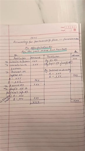 class 12 chapter 1 account format of profit or loss appropriation account