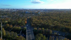 berlin tegel airport showing the main terminal, control tower, hangars. Now Refugee home. Wonderful aerial view flight panorama overview drone
