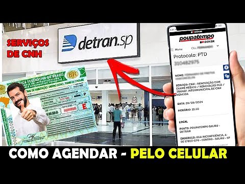 COMO FAZER AGENDAMENTO DETRAN POUPATEMPO PELO CELULAR - RENOVAR CNH OU TIRAR OU MUDAR A CATEGORIA
