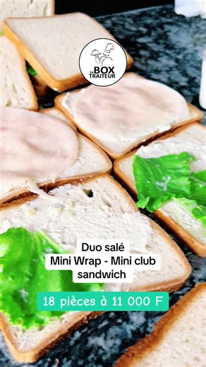 Notre coffret de Dui salé #miniwrap et #miniclubsandwich est plein de saveurs entres légumes frais et croquants,sauce onctueuse . Poulet et Jambon de Dinde #leboxtraiteur225 #leboxtraiteur