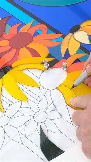 Every piece has to fit the next one perfectly. If it doesn’t, when I fuse the pieces of glass together they’ll move to fill any spaces … and ruin my perfect hard edges! Here’s some Abundance stats 🙂 270 pieces of art glass 44 different colours All presented as a glass art Triptych! @oceansideglasstile glass supplied by @thecreativeglassguild ... #artglass #glassartist #glassart #stainedglass #glasswork #glassfusing #warmglass #inthestudio #floral #floralart | Glass Art by Linda