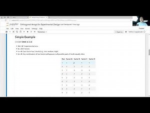 Orthogonal Arrays for Experimental Design
