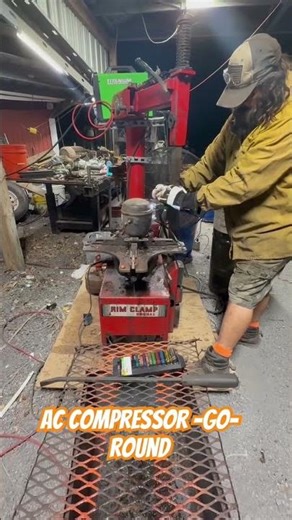 Firing up the AC compressor cutter #Shorts #shortsvideo #copper #scraplife #recycle #spin