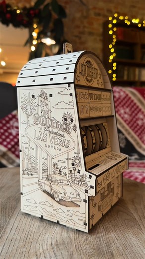 Hit the jackpot with a new release from EWA! The mechanical construction kit “One-Armed Bandit” is a kit that comes to life in your hands. It assembles without glue and works with a single pull of the lever. Drop in the coins, spin the reels, and turn saving money into an exciting game. A stylish construction kit, an азартная piggy bank, and a cool gift for fans of mechanics and unusual gadgets — all in one! Link: https://eco-wood-art.by/en/product/one-armed-bandit/ 🌏Free worldwide shipping ove