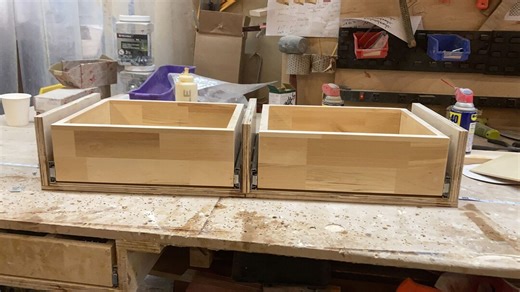 Plywood Toe Kick Drawer 4" Double “mule Trojan”, Push-to-ooopen Side Mount Slides - Etsy