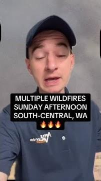 Multiple wildfires burning across south-central Washington Sunday afternoon