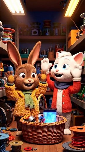 Kids’ Robot Adventure | Bunny & Cat Build a Cute Robot in Home Lab | Fun Kids Animation