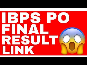 IBPS PO FINAL RESULT LINK