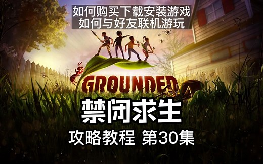 《禁闭求生 Grounded》攻略教程 第30集 如何购买下载安装游戏 如何与好友联机游玩 微观世界的多人合作生存沙盒建造游戏