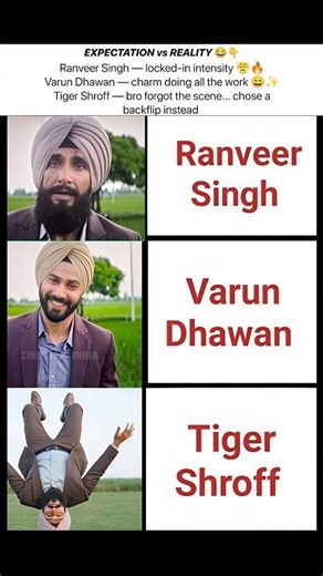 EXPECTATION VS REALITY! 😂 Tiger Shroff's Backflip! 🎬 #TigerShroff #BollywoodMemes #dhurandhar2