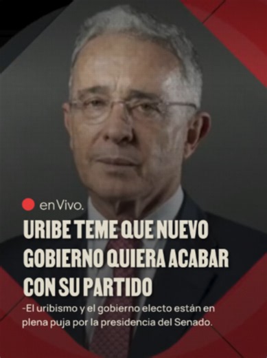 #LaSillaEnVivo El expresidente Álvaro Uribe, jefe natural del Centro Democrático, advirtió su “miedo” de que la movida del gobierno electo de Abelardo de la Espriella para que el presidente del Senado no sea uribista sea un primer intento para acabar su colectividad, que con 17 senadores es la mayoría entre los partidos de derecha del Congreso que se va a posesionar este 20 de julio. Uribe dijo que su partido estará dispuesto a defenderse. “Si el tigre va a rugir contra nosotros, a nosotros nos 