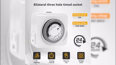 Amazon.com: LYDODOKA Indoor Mechanical Outlet Timer, 3 Prong Timers for Electrical Outlets Indoor with 2 Outlets, 24 Hour Plug in Mechanical Light Timer Switch for Daily Cycle Lamps, Stage Light (2-Set) : Tools & Home Improvement