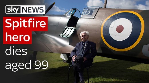 "An absolute gentleman": One of the last surviving Battle of Britain Spitfire pilots, Ken Wilkinson, has died aged 99. Former RAF navigator John Nichol pays tribute to him | Sky News