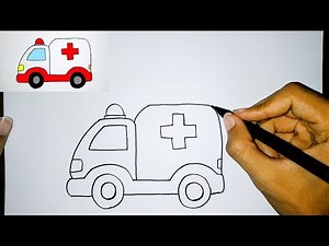 Cara Menggambar Mainan Mobil Ambulance Mudah Terbaru | How to draw ambulance easily