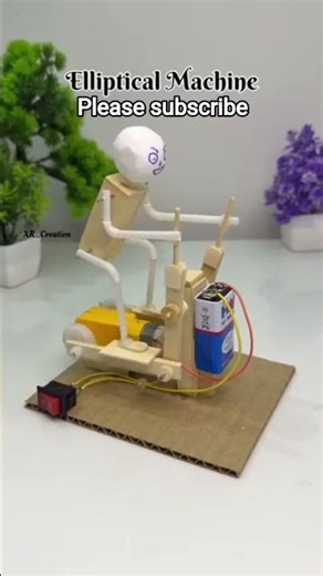 DIY Motor Powered Electric Step EllipticalMachine#schoolproject#dcmotor#project#motor#youtube