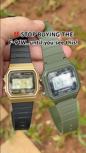 GOLD OR OLIVE? Drop your pick below!Casio F-91W gold/Casio W-217H #subscribe #like #casio #watches