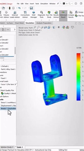Suspension Bracket Analysis in SolidWorks Simulation 🔥 FEA Tutorial”