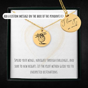 Personalized Pilot Necklace: Engraved Aviation Travel Charm - Etsy
