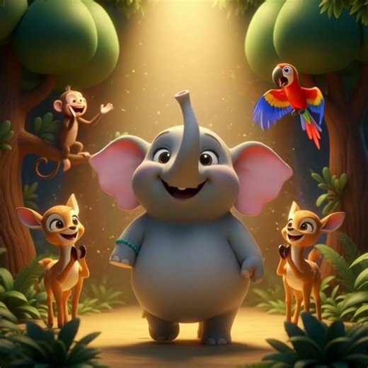 Funny Dancing Elephant in Jungle 🐘💃 | Cute Animal Cartoon Story | Kids Shorts