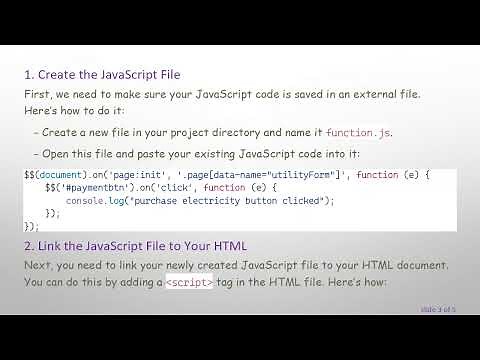 Linking Your HTML Page to a JavaScript File in Framework7