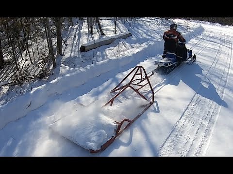 Snowmobile GROOMING. - Happy Trails Groomer.