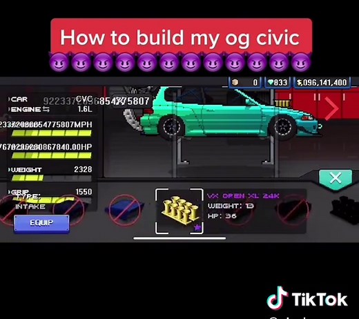 Fastest Modded Civic in Pixel Car Racer