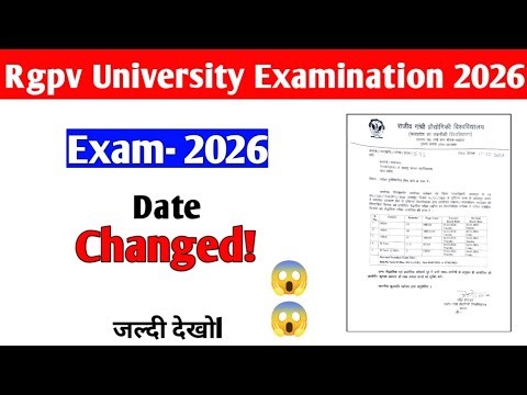 Rgpv exam-2026 date change 😱 || Rgpv exam 2026 update