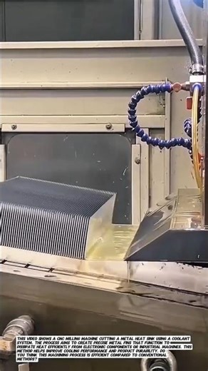 High Precision CNC Machine Cutting Metal Heat Sink with Coolant System.