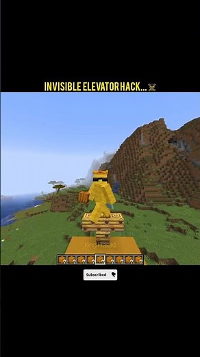 Minecraft Invisible Elevator Hack Without Mods ☠️🔥 #shorts #minecraft