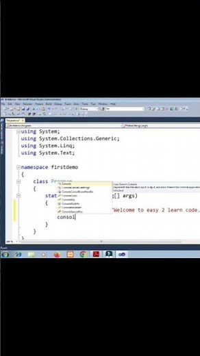 create a console application in c#