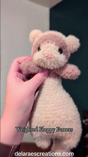 crochet weighted floppy ferrets! #ferret #crochetferret #weightedplush