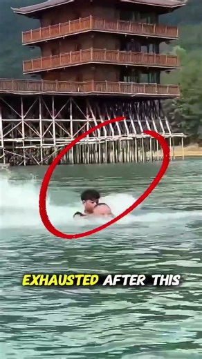 😂 My first attempt at flyboarding ended in disaster! 🚀🙈