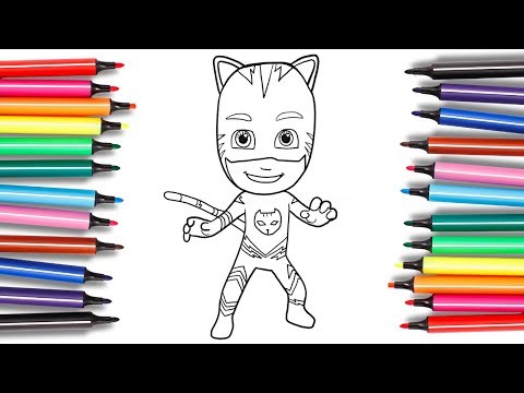 Catboy Coloring Page - PJ Masks Fun Video for Kids and Toddlers