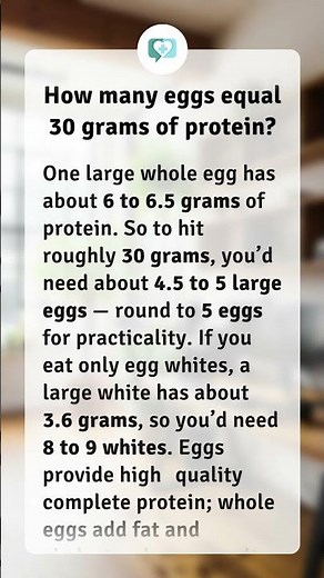 How many eggs equal 30 grams of protein?