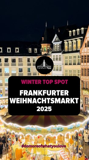 FRANKFURTER WEIHNACHTSMARKT 2025 ERÖFFNET Endlich liegt wieder der Duft von Glühwein, heißem Apfelwein, gebrannten Mandeln, Rostbratwürsten und Bethmännchen in der Luft der Innenstadt! Bis zum 22. Dezember 2025 werden 2 Millionen Menschen auf dem Frankfurter Weihnachtsmarkt erwartet. Über 200 Stände laden in der Frankfurter Weihnachtsstadt ein; vom Roßmarkt über die Zeil, den Römerberg und Paulsplatz bis hin zum Mainufer. 🎄 BEST THINGS TO DO AND SEE: - Den 29 Meter hohen Weihnachtsbaum „Frau Ho