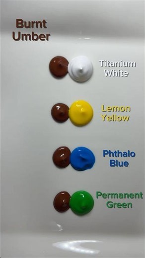 Burnt Umber Color Mixing Chart 🎨 Surprising Shades Revealed #colormixing #satisfying #experiment