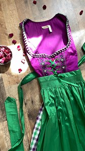 Vintage Dirndl Dress by Landhaus – Purple & Green – Size EU 42 - Etsy