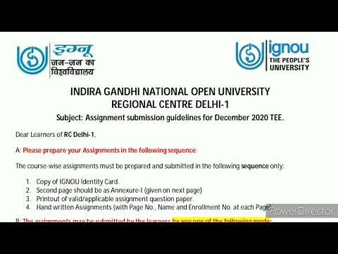 How to Submit your assignment at RC DELHI 1| assignment submission guidelines December 2020| ignou