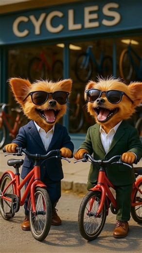 the poor puppy didn't have cash to buy bicycle so he doing hard work and buy a bicycle #animaal1