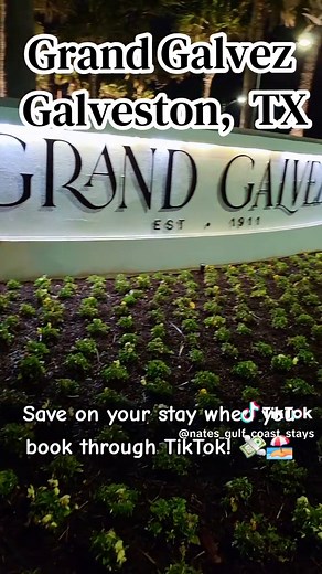 Stay at the historic Grand Galvez 🌊✨ From oceanfront views to one of the most iconic hotels on the Seawall, this spot is perfect for a Galveston getaway. Tap the location on this video to book your stay and see why everyone loves the Grand Galvez! 🏨🌅 #tiktokgofamilystays #Galveston #GrandGalvez #GalvestonTX #galvestonisland
