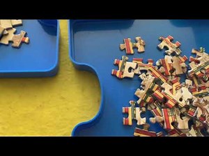 4000 piece Educa world map puzzle: sorting the pieces