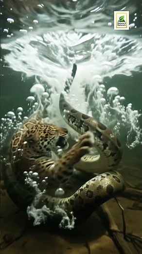 Jaguar vs Anaconda in The Amazon River! #jaguar #anaconda #wildlife