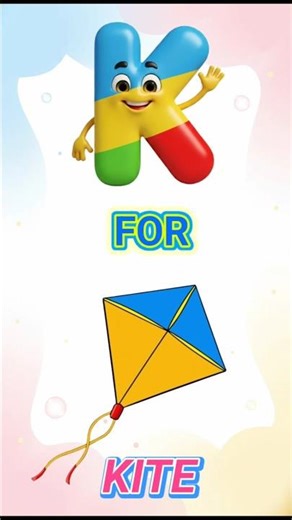 K for Kite 🪁 | ABCD Alphabets for Kids #Shorts
