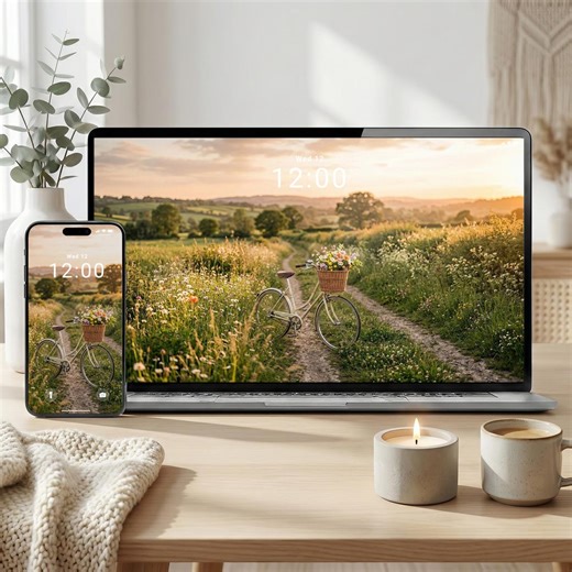 Spring Bicycle Bliss Wallpaper Bundle – Minimal Aesthetic Meadow Backgrounds | Iphone, Android, Desktop, Tablet & TV | 4K All Devices Pack - Etsy